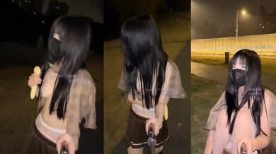 ✅反差虐阴萌妹『柒柒』超大道具抽插~户外露出自慰，性感优雅外表下是个反差婊小母狗 2 (2)